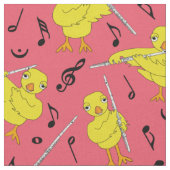 Flute Chick Muzieknoten Stof (Close Up)