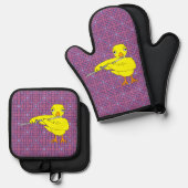 Flute Chick Ovenwant & Pannenlap Set (Voorkant / Achterkant)