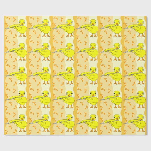 Flute Chick Pattern Cadeaupapier (Vlak)