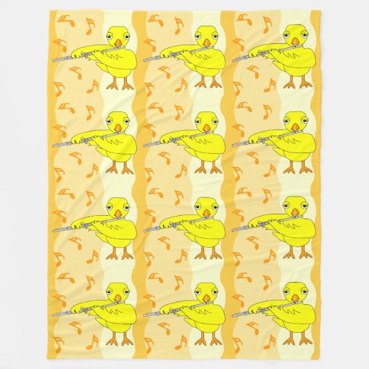 Flute Chick Pattern Fleece Deken (Voorkant)