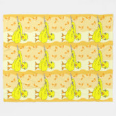 Flute Chick Pattern Fleece Deken (Voorkant (Horizontaal))