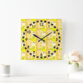 Flute Chick Pattern Vierkante Klok (Huis)