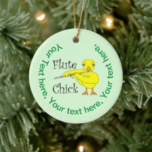 Flute Chick-tekst Keramisch Ornament