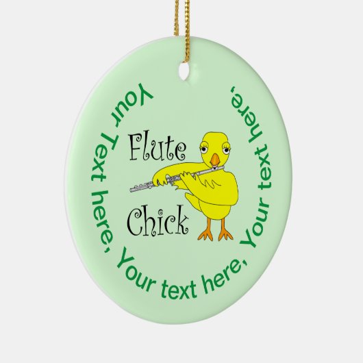 Flute Chick-tekst Keramisch Ornament (Rechts)
