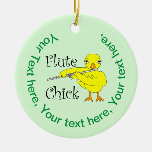 Flute Chick-tekst Keramisch Ornament (Voorkant)