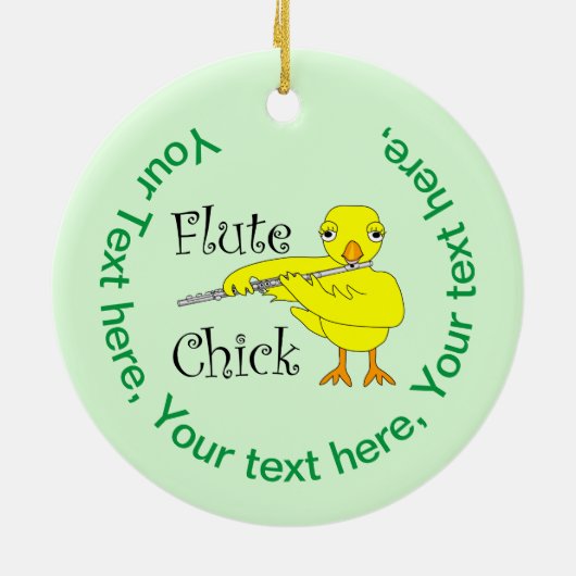 Flute Chick-tekst Keramisch Ornament (Achterkant)