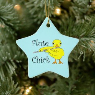 Flute Chick-tekst Keramisch Ornament