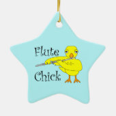 Flute Chick-tekst Keramisch Ornament (Achterkant)