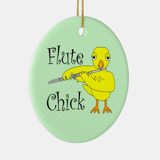 Flute Chick-tekst Keramisch Ornament (Rechts)