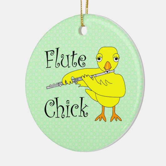 Flute Chick-tekst Keramisch Ornament (Links)