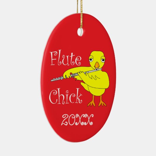Flute Chick-tekst Keramisch Ornament (Rechts)