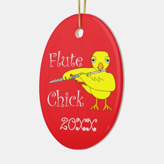 Flute Chick-tekst Keramisch Ornament (Links)