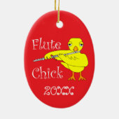 Flute Chick-tekst Keramisch Ornament (Achterkant)