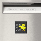 Flute Chick-tekst Magneet (Insitu (Vaatwasser))