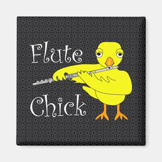 Flute Chick-tekst Magneet (Voorkant)