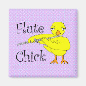 Flute Chick-tekst Magneet (Voorkant)