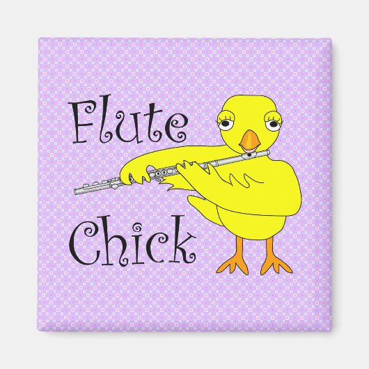 Flute Chick-tekst Magneet (Voorkant)