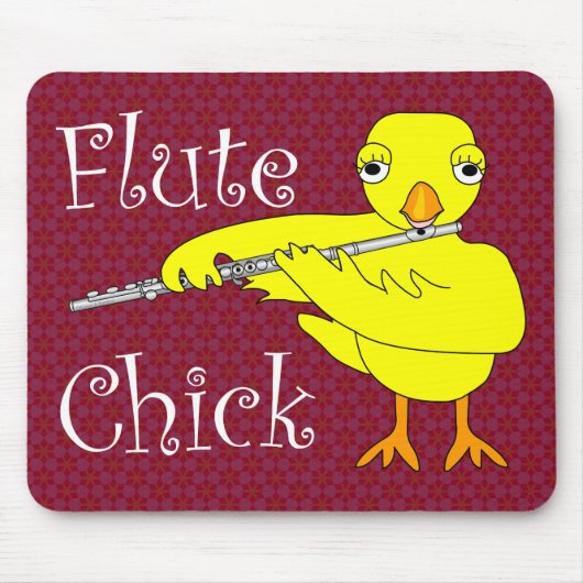 Flute Chick-tekst Muismat (Voorkant)