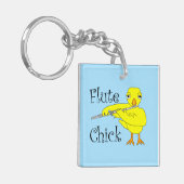 Flute Chick-tekst Sleutelhanger (Voorkant Links)