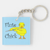 Flute Chick-tekst Sleutelhanger (Achterkant)