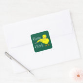 Flute Chick-tekst Vierkante Sticker (Envelop)