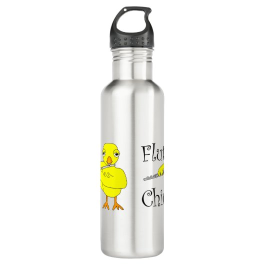 Flute Chick-tekst Waterfles (Voorkant)