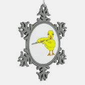 Flute Chick Tin Sneeuwvlok Ornament (Links)