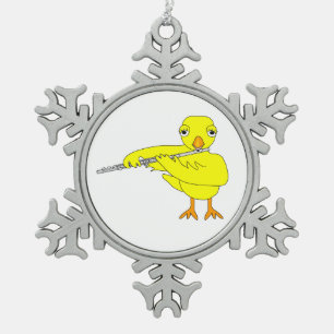 Flute Chick Tin Sneeuwvlok Ornament
