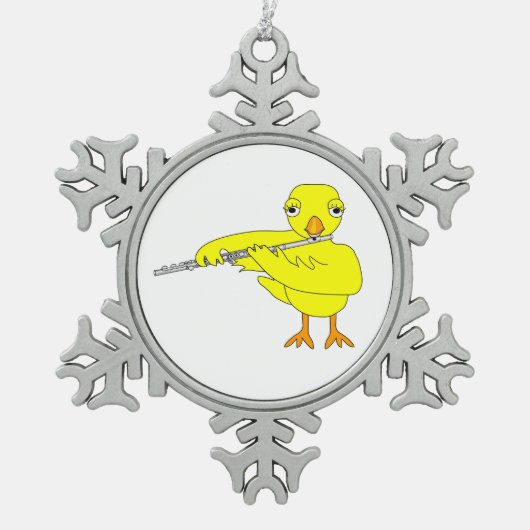 Flute Chick Tin Sneeuwvlok Ornament (Voorkant)