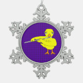 Flute Chick Tin Sneeuwvlok Ornament (Voorkant)
