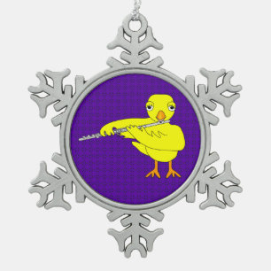 Flute Chick Tin Sneeuwvlok Ornament