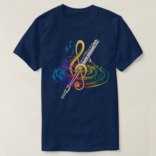 Flute Clef Flutist T-shirt (Design voorkant)