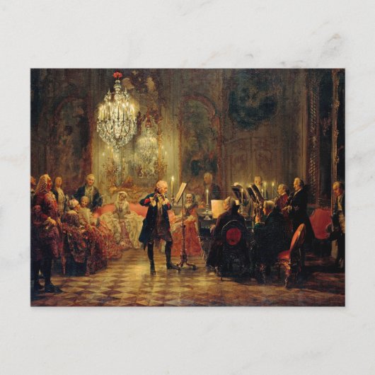 Flute concert met Frederick de Grote Briefkaart (Voorkant)