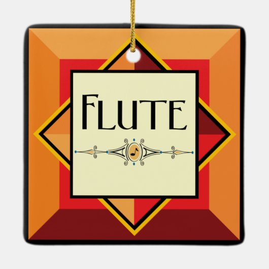 Flute Decorative Block Keramisch Ornament (Achterkant)