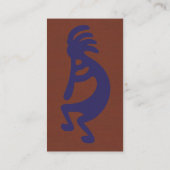 Flute die Kokopelli Cijfer afspeelt - Blauw op Roo Visitekaartje (Achterkant)