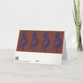 Flute die Kokopelli Cijfer afspeelt - Blauw op Rus Kaart (Achterkant)