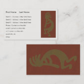 Flute die Kokopelli Cijfer afspeelt - Groen op Roo Visitekaartje (Voorkant / Achterkant)