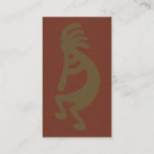 Flute die Kokopelli Cijfer afspeelt - Groen op Roo Visitekaartje (Achterkant)