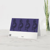 Flute die Kokopelli Cijfer afspeelt - Zwart op Bla Kaart (Achterkant)