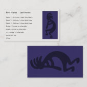 Flute die Kokopelli Cijfer afspeelt - Zwart op Bla Visitekaartje (Voorkant / Achterkant)