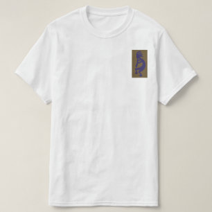 Flute die Kokopelli Cijfer speelt - Blauw op Groen T-shirt