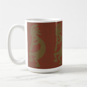 Flute die Kokopelli Cijfer speelt, Groen op Rust R Koffiemok