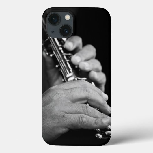 Flute die zwart-wit wordt afgespeeld door zigeuner Case-Mate iPhone case (Achterkant)
