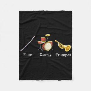 Flute Drums Trompet Band Instrumenten Subtiele Ant Fleece Deken