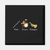Flute Drums Trompet Band Instrumenten Subtiele Ant Magneet (Voorkant)