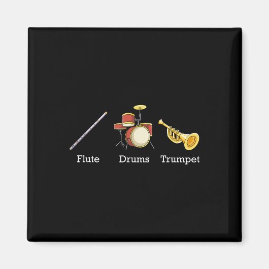 Flute Drums Trompet Band Instrumenten Subtiele Ant Magneet (Voorkant)