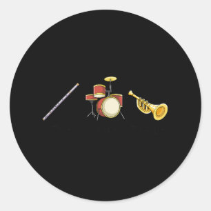 Flute Drums Trompet Band Instrumenten Subtiele Ant Ronde Sticker
