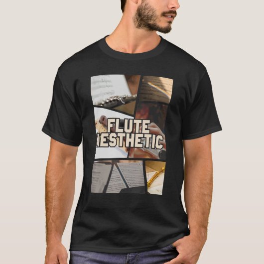 Flute esthetic Collage Music Flutist Musicus T-shirt (Voorkant)