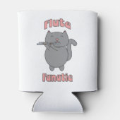 Flute Fanatic Cat Cute Musician Kitty Design Blikjeskoeler (Achterkant)