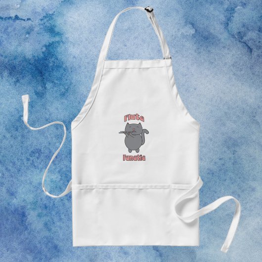 Flute Fanatic Flutist Gray Cat Standaard Schort